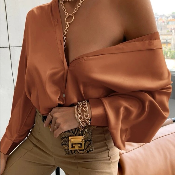 Three Blouses, one great price! Bishop Sleeve Button Up
Solid Blouse Style 31 - Picture 3 of 5